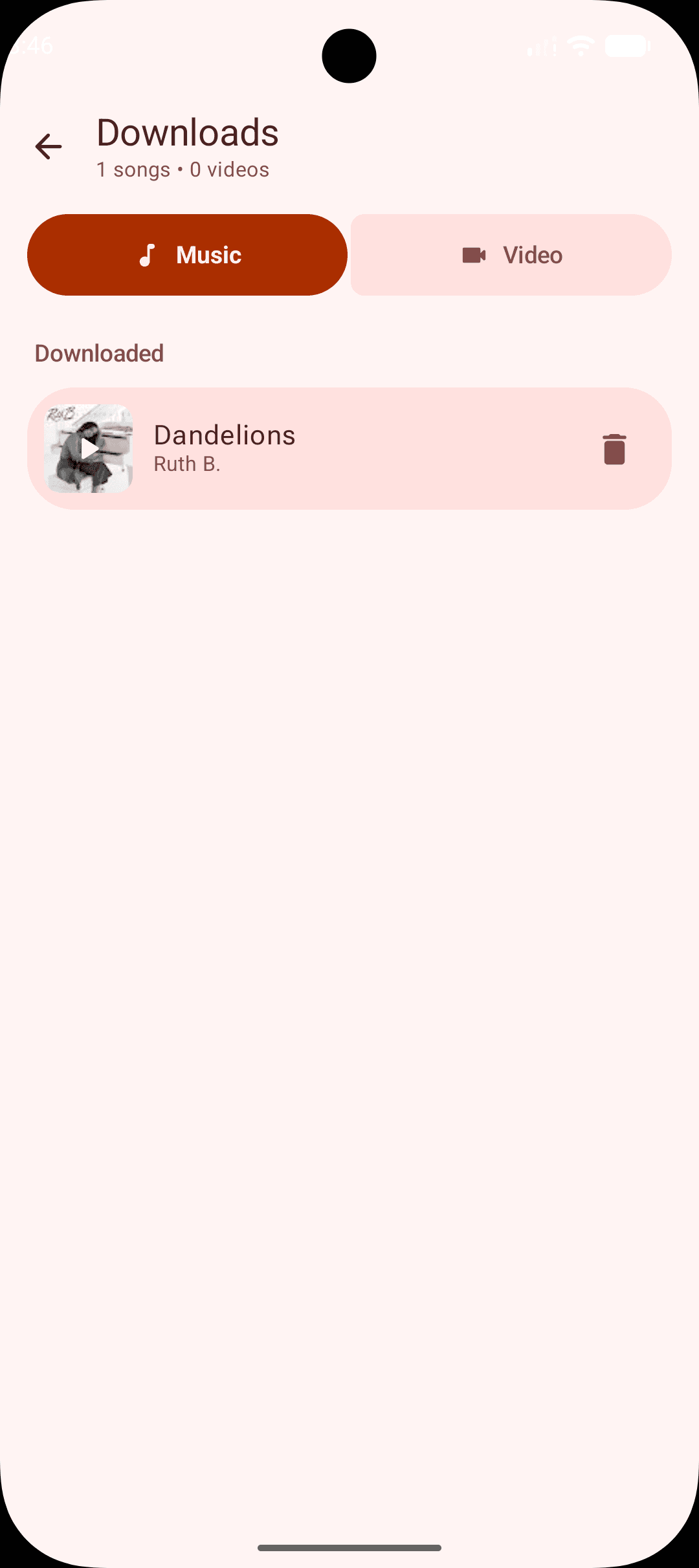Downloads — Music and video tabs