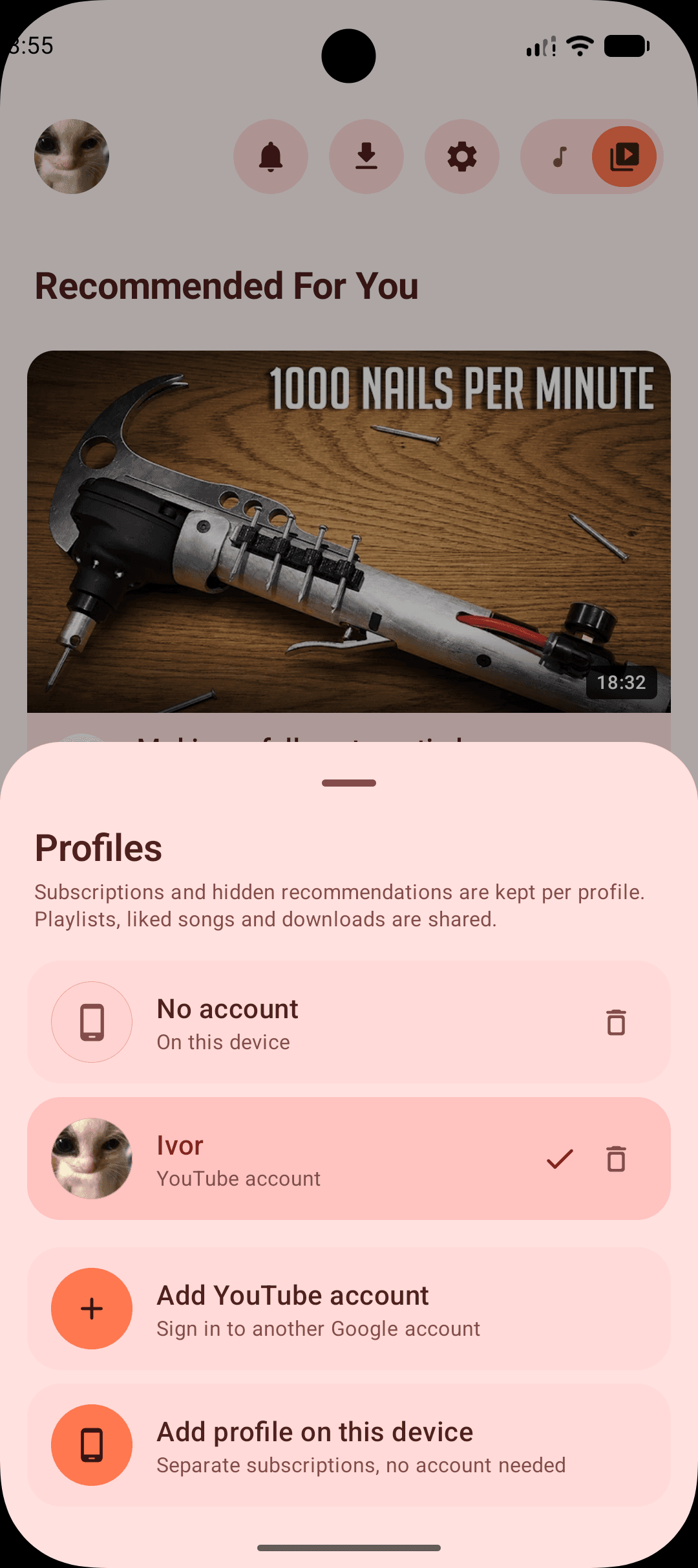 Profiles — Switch without re-auth